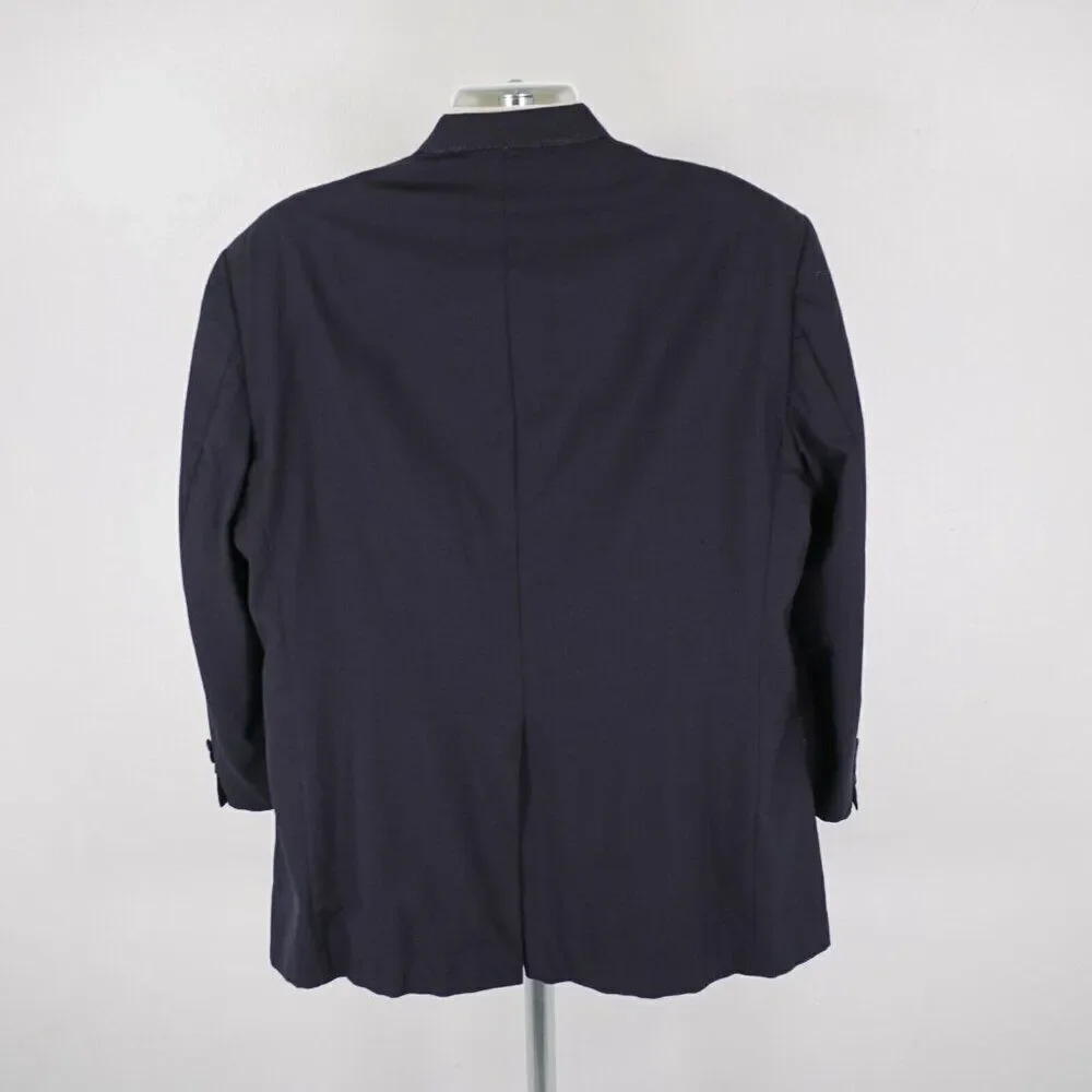 Hart Schaffner Marx Micron 2000 Wool Blue 2‎ Button Suit Jacket / Blazer 48L